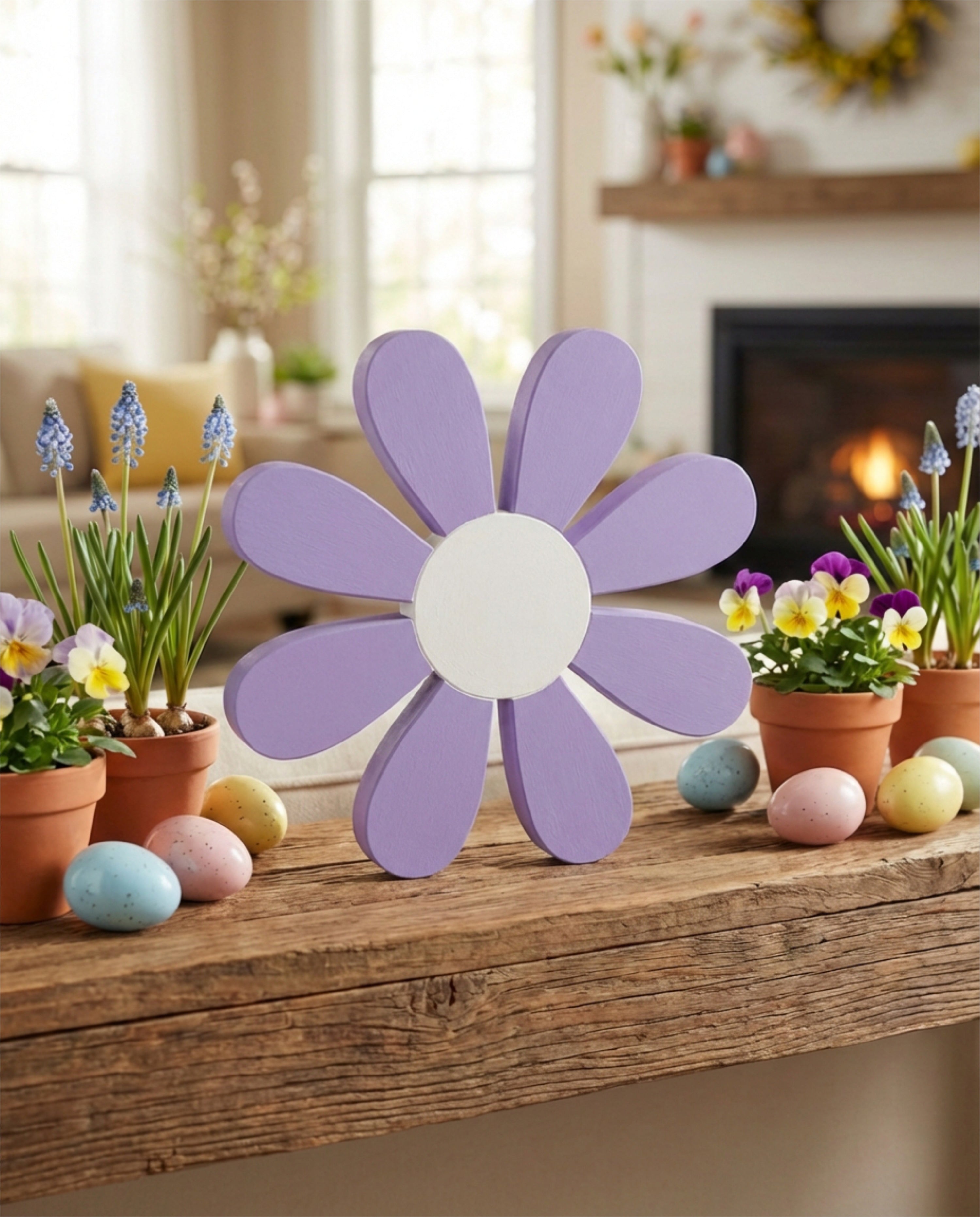 White Daisy Shelf Sitter