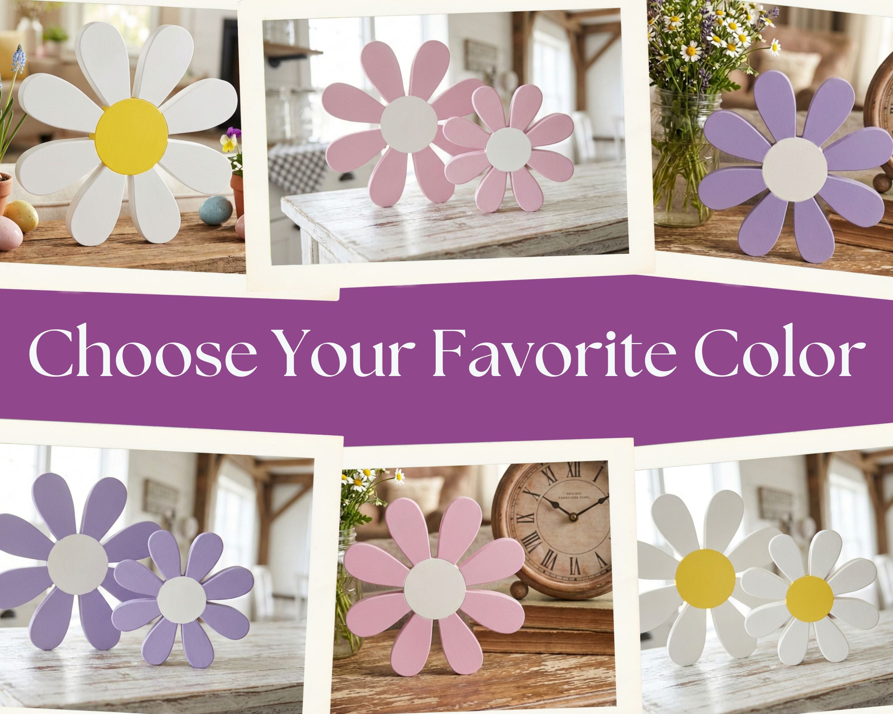 White Daisy Shelf Sitter