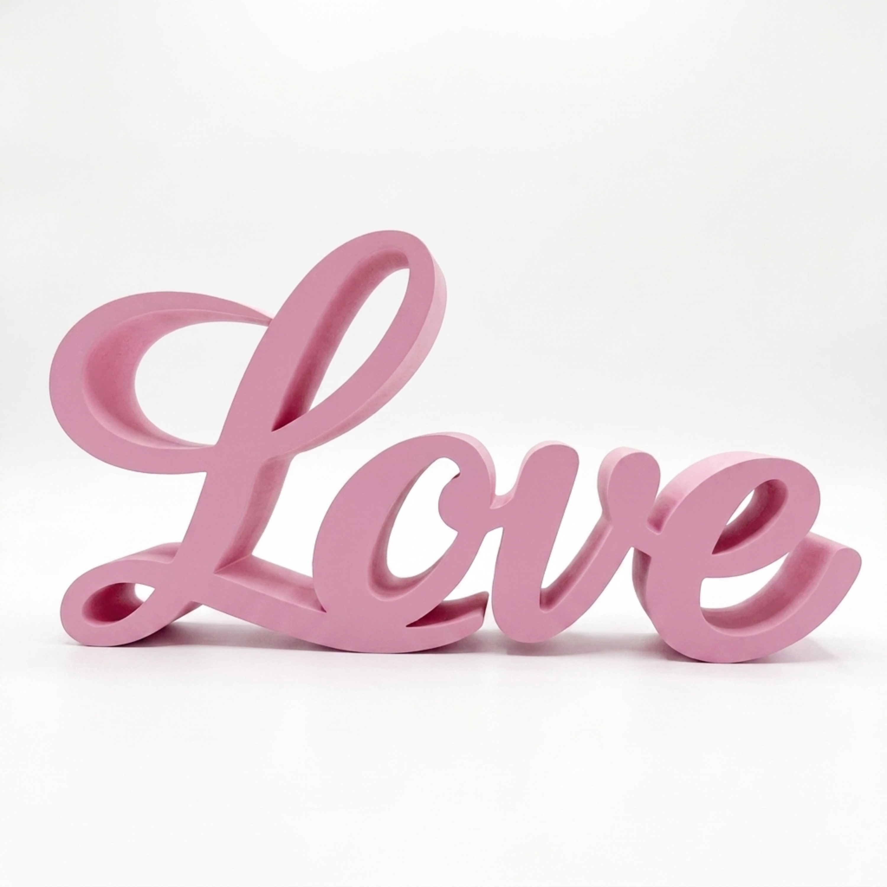 Love Sign, Made in USA, Freestanding Love Wall Art for Shelf, Mantle, Tiered Tray, Word Decor for Bedroom, Nursery, Wedding, Black White Purple Pink Red