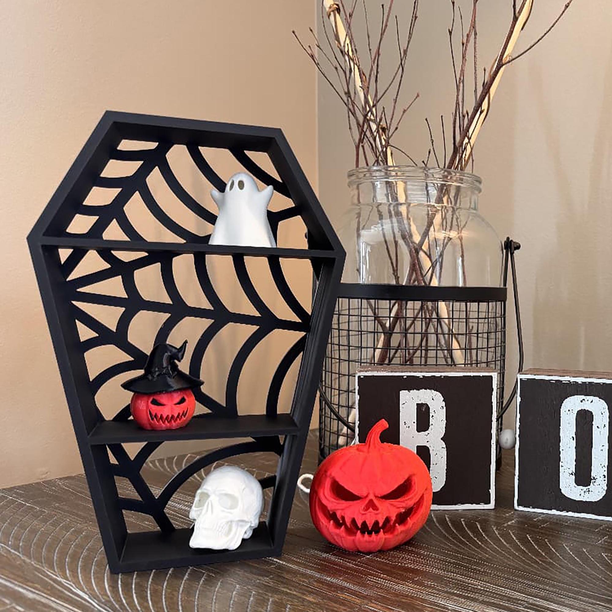 Gothic coffin-shaped floating shelf – Halloween and gothic home decor, made in USA