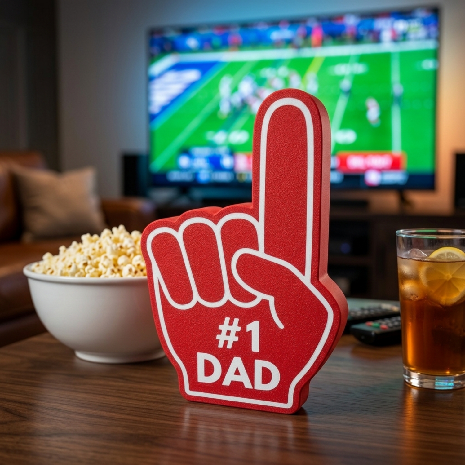 Number 1 Dad Sign, Made in USA, Funny Gift for Dad, Foam Finger Style Desk Decor, Sports Dad Man Cave Gift, 