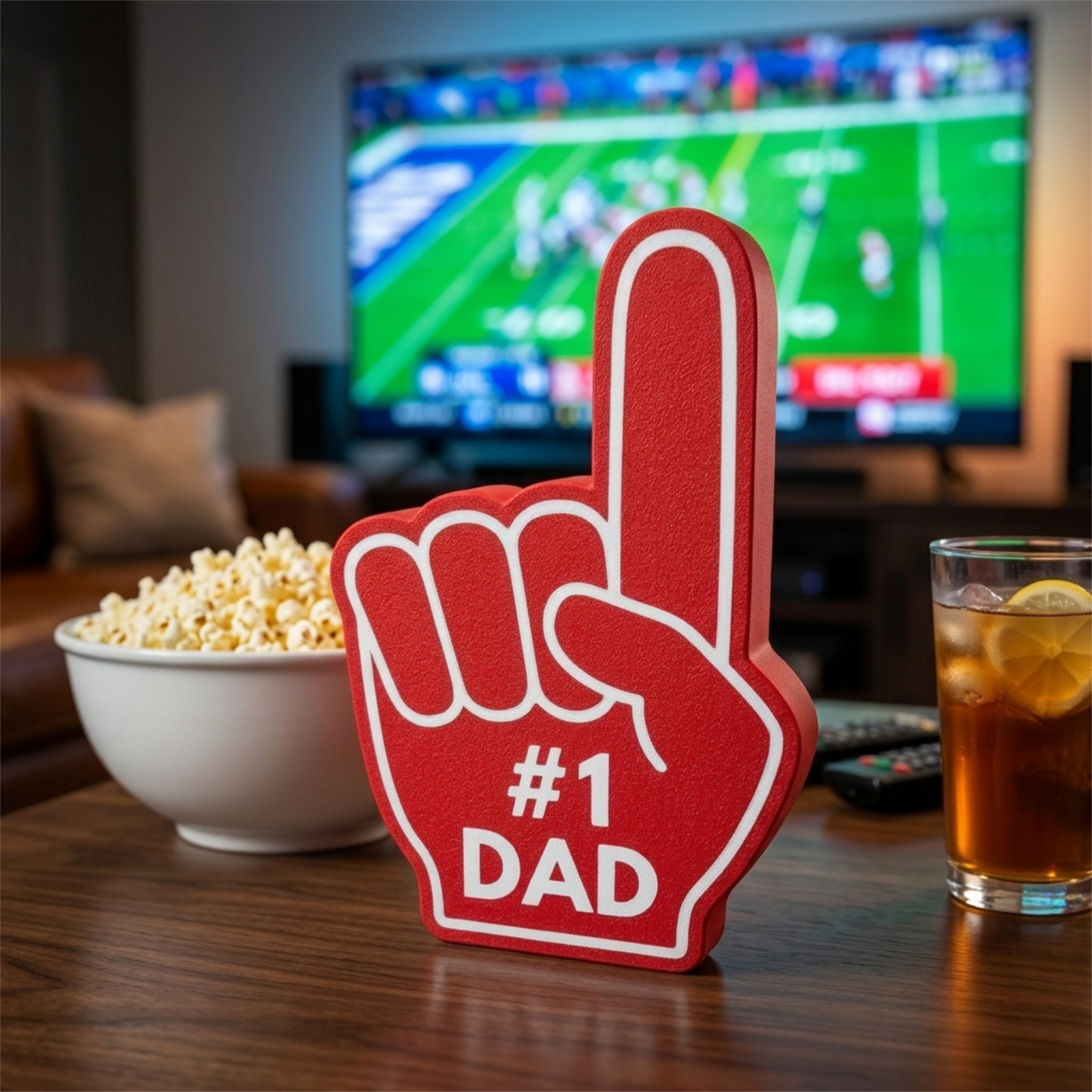 Number 1 Dad Sign, Made in USA, Funny Gift for Dad, Foam Finger Style Desk Decor, Sports Dad Man Cave Gift, 