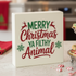 Merry Christmas Ya Filthy Animal sign on kitchen counter – funny holiday decor, made in USA