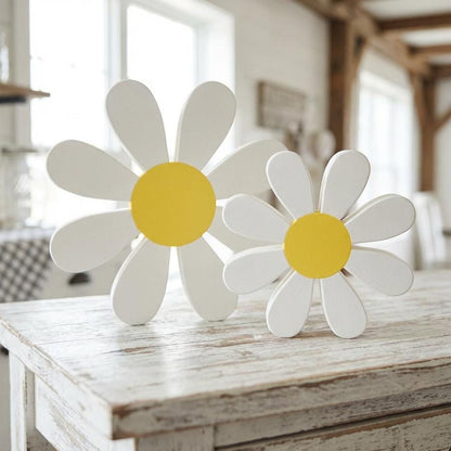 White daisy shelf sitter – spring and nursery home decor, made in USA
