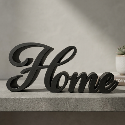 Home Sign, Made in USA, Freestanding Home Decor Sign for Shelf or Wall, Farmhouse Home Decor, New Home Gift, Entryway Decor, Large or Small, Black or White