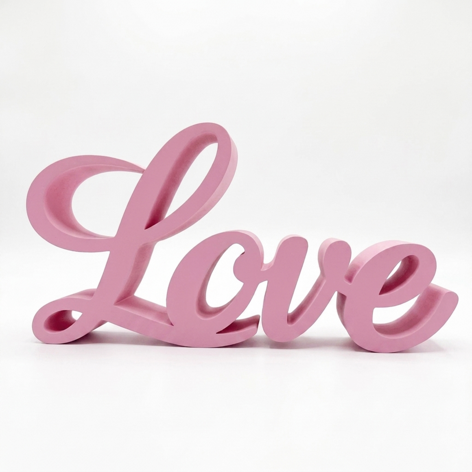 Love Sign, Made in USA, Freestanding Love Wall Art for Shelf, Mantle, Tiered Tray, Word Decor for Bedroom, Nursery, Wedding, Black White Purple Pink Red