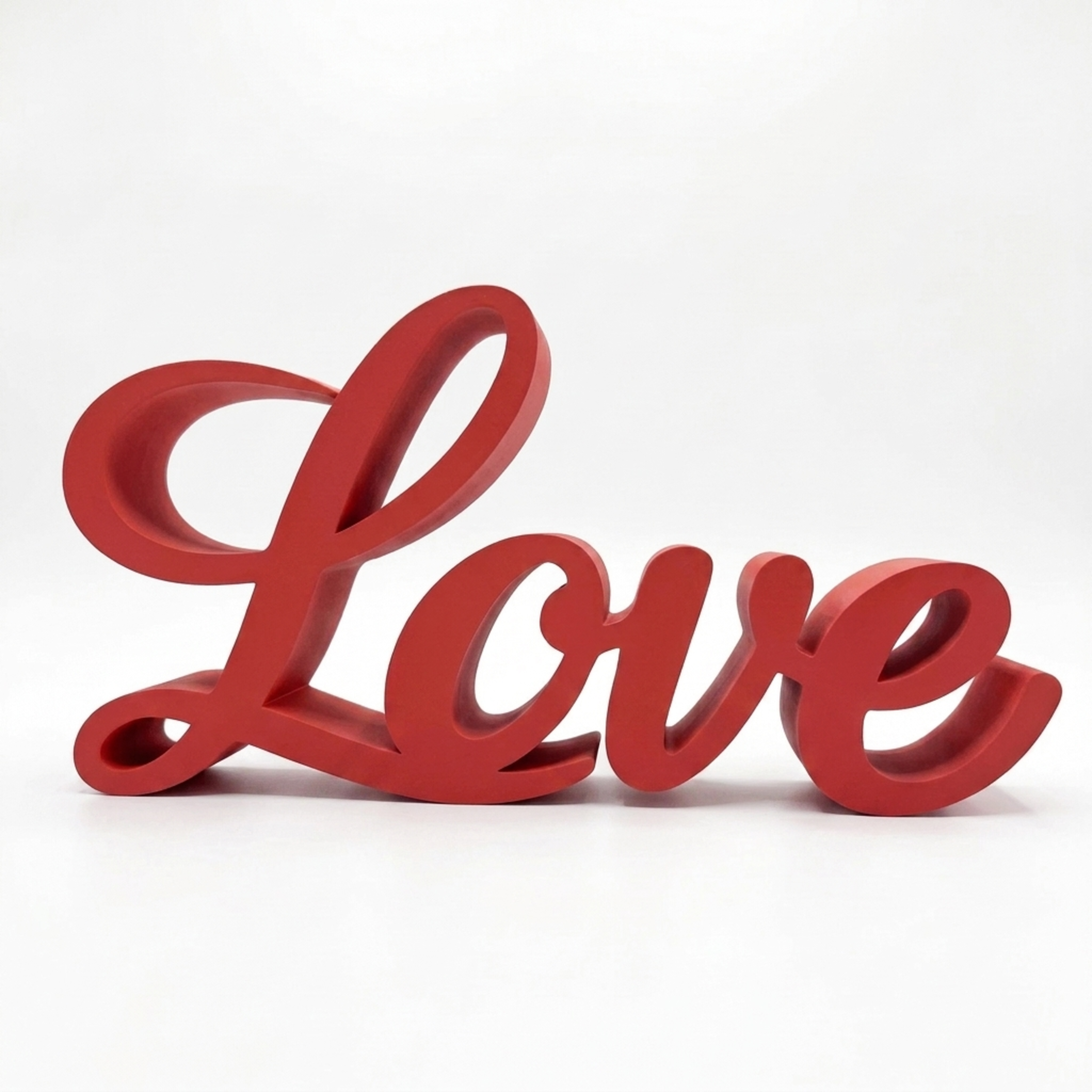 Love Sign, Made in USA, Freestanding Love Wall Art for Shelf, Mantle, Tiered Tray, Word Decor for Bedroom, Nursery, Wedding, Black White Purple Pink Red