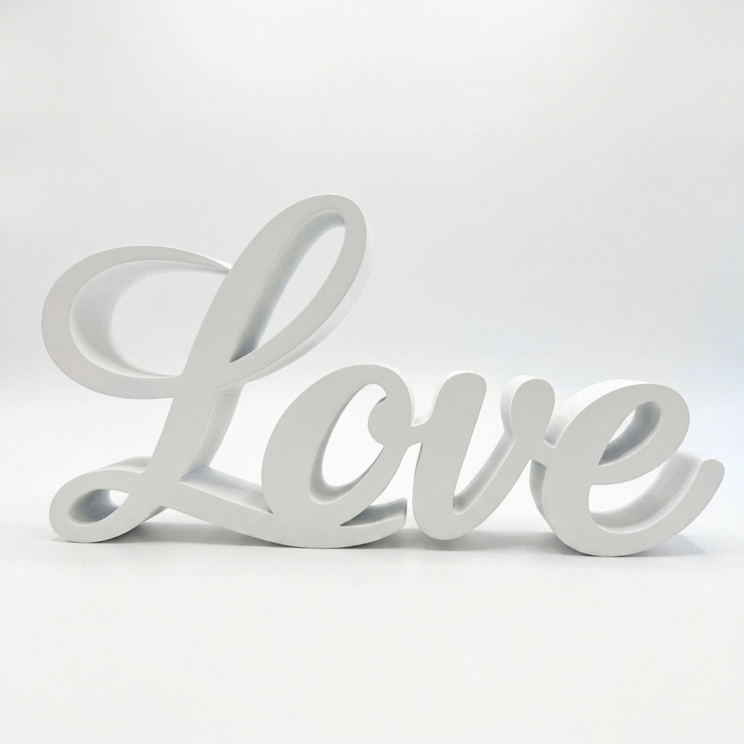 Love Sign, Made in USA, Freestanding Love Wall Art for Shelf, Mantle, Tiered Tray, Word Decor for Bedroom, Nursery, Wedding, Black White Purple Pink Red