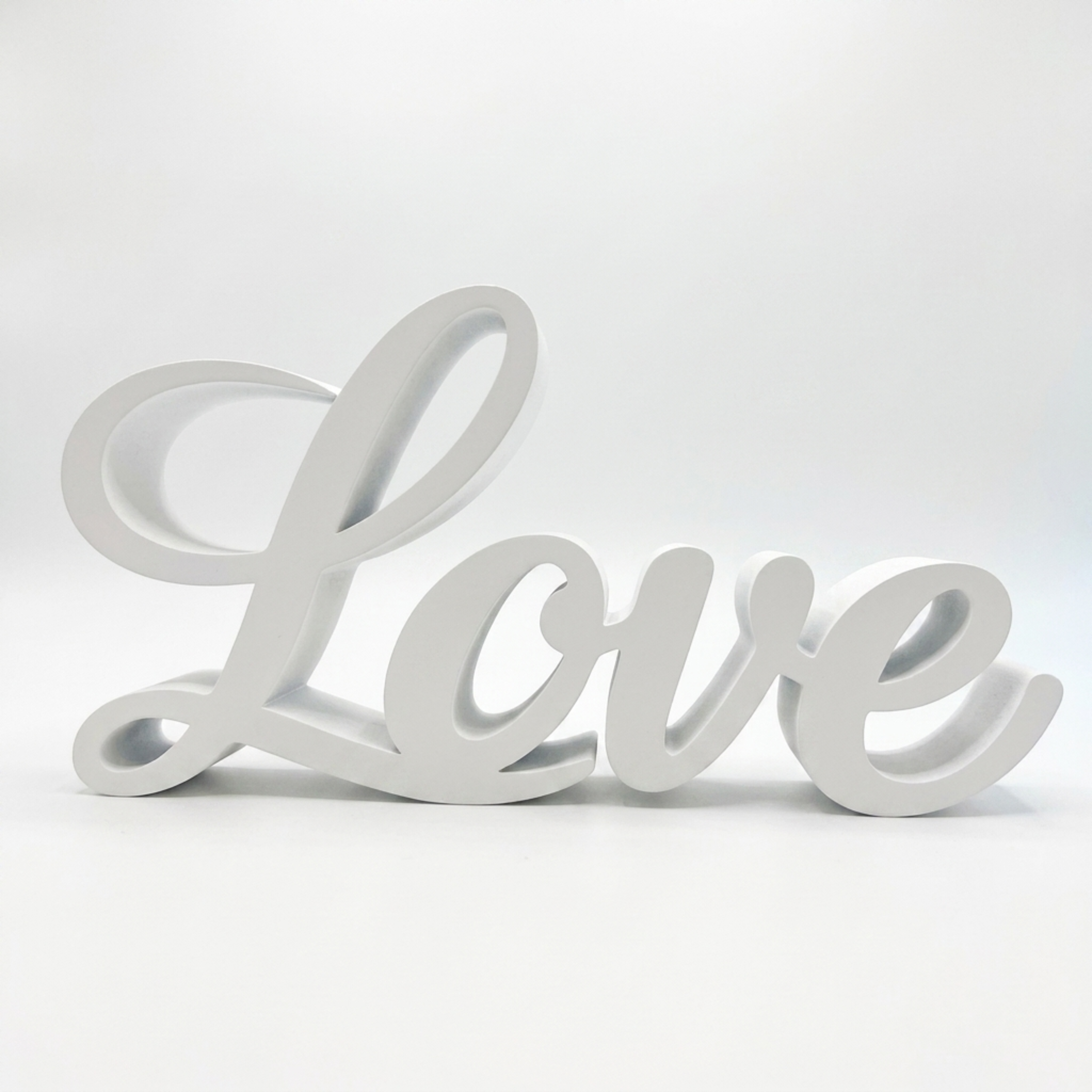 Love Sign, Made in USA, Freestanding Love Wall Art for Shelf, Mantle, Tiered Tray, Word Decor for Bedroom, Nursery, Wedding, Black White Purple Pink Red