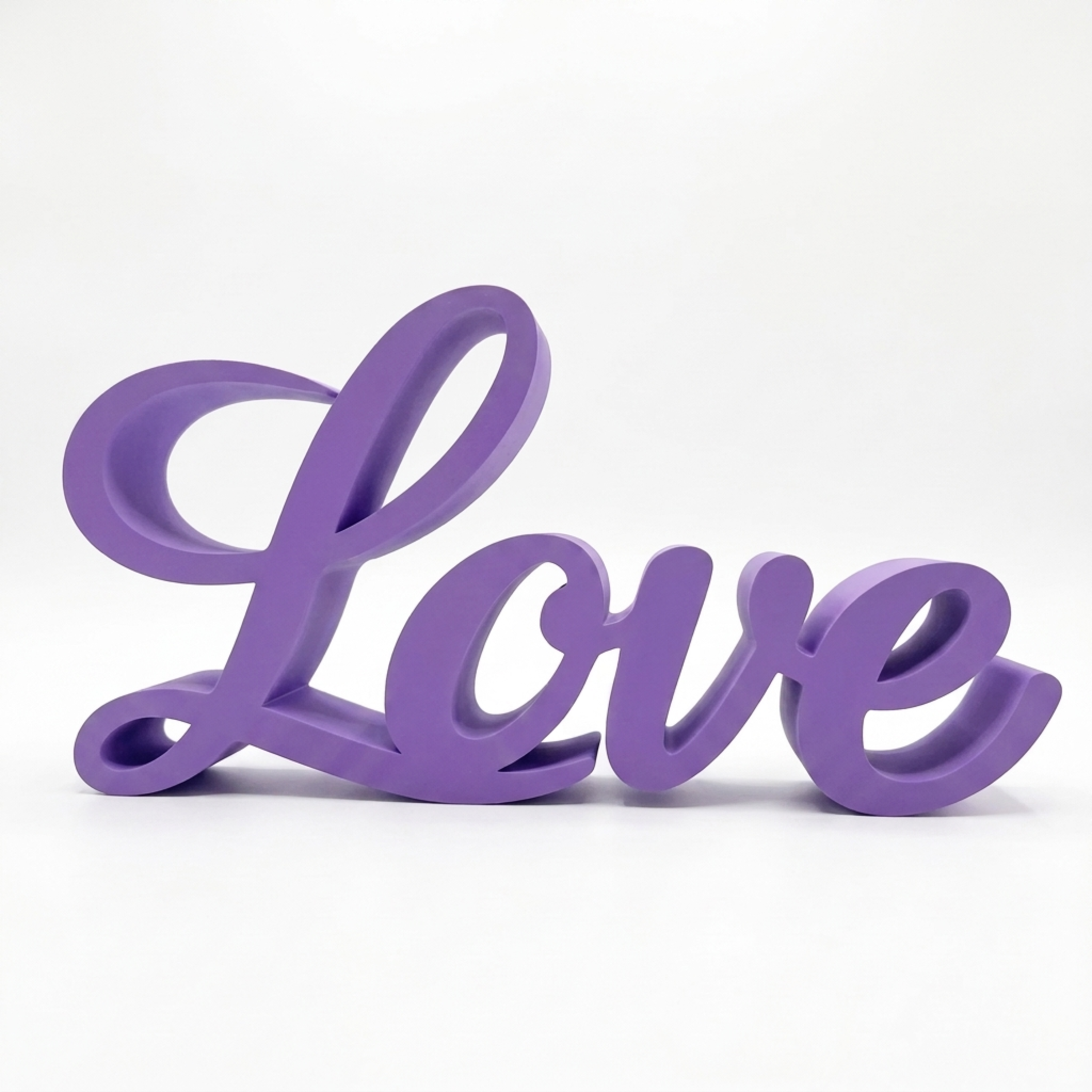 Love Sign, Made in USA, Freestanding Love Wall Art for Shelf, Mantle, Tiered Tray, Word Decor for Bedroom, Nursery, Wedding, Black White Purple Pink Red